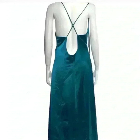 Jason Wu Satin Slip Dress Ruched Midi Size Large - Picture 2 of 11